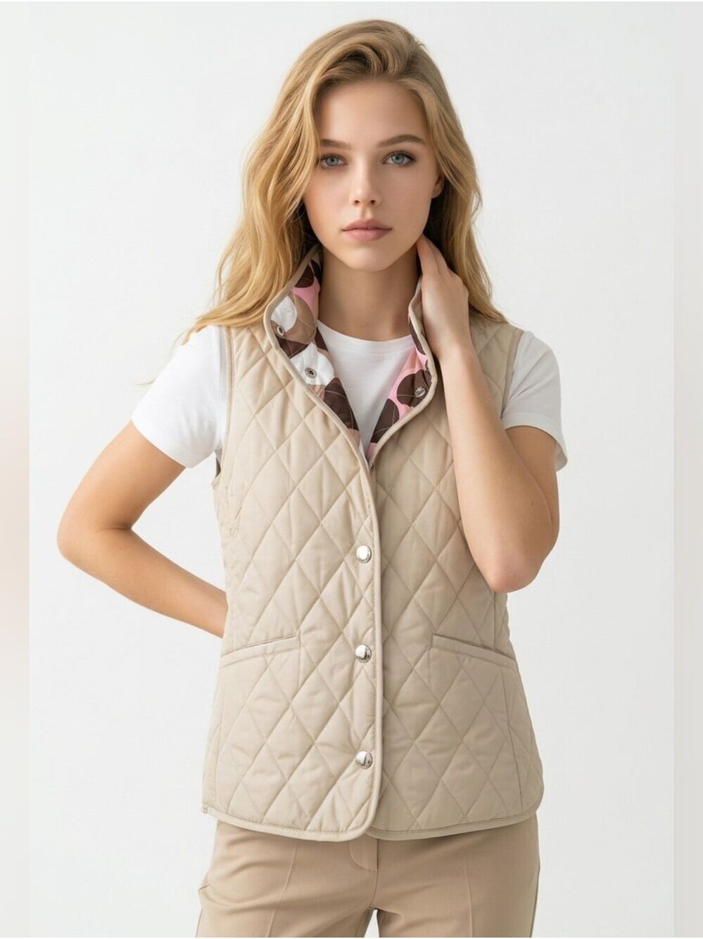 Coach Signature Print Quilted Reversible Vest - Picture 3 of 12